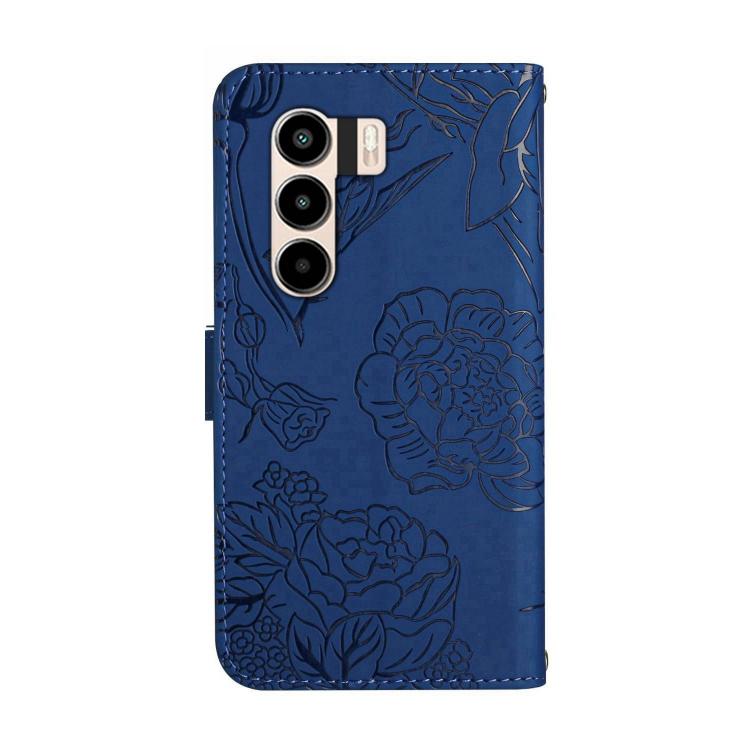 For itel Power 70 Skin Feel Butterfly Embossed Flip Leather Phone Case