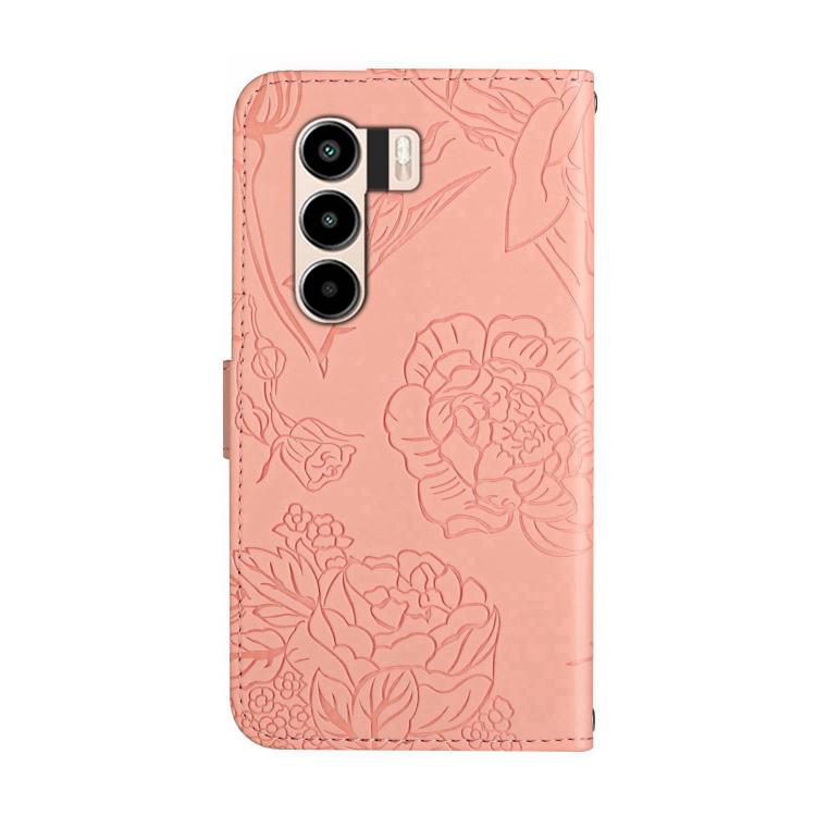 For itel Power 70 Skin Feel Butterfly Embossed Flip Leather Phone Case
