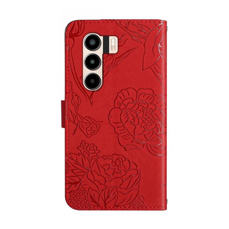 For itel Power 70 Skin Feel Butterfly Embossed Flip Leather Phone Case