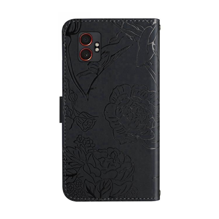 For Samsung Galaxy XCover7 Pro Skin Feel Butterfly Embossed Flip Leather Phone Case