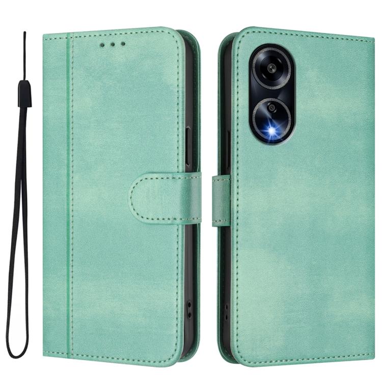 For OPPO A98 5G / F23 5G India Line Splicing Buckle Retro Leather Phone Case
