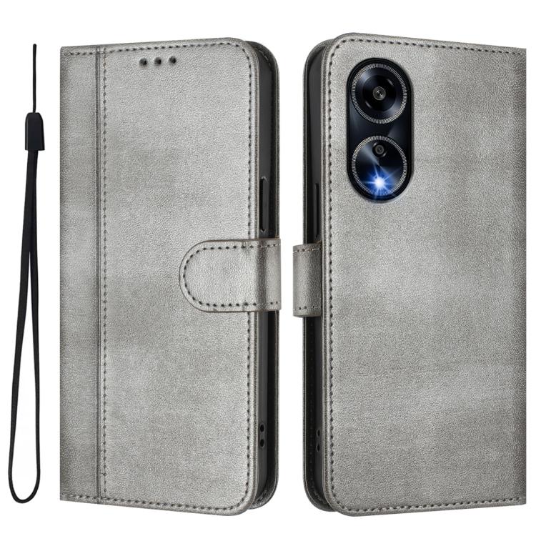 For OPPO A98 5G / F23 5G India Line Splicing Buckle Retro Leather Phone Case