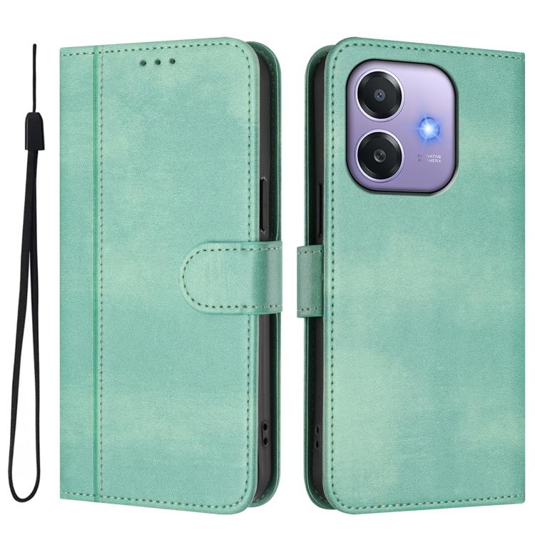 For OPPO A3x 5G / 4G India / A3 4G / 5G Line Splicing Buckle Retro Leather Phone Case