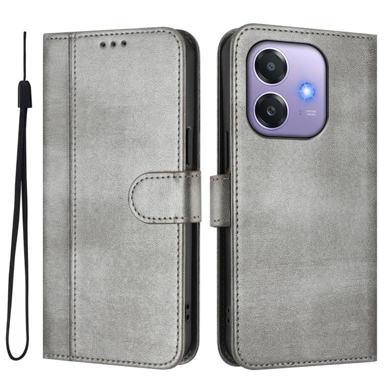 For OPPO A3x 5G / 4G India / A3 4G / 5G Line Splicing Buckle Retro Leather Phone Case