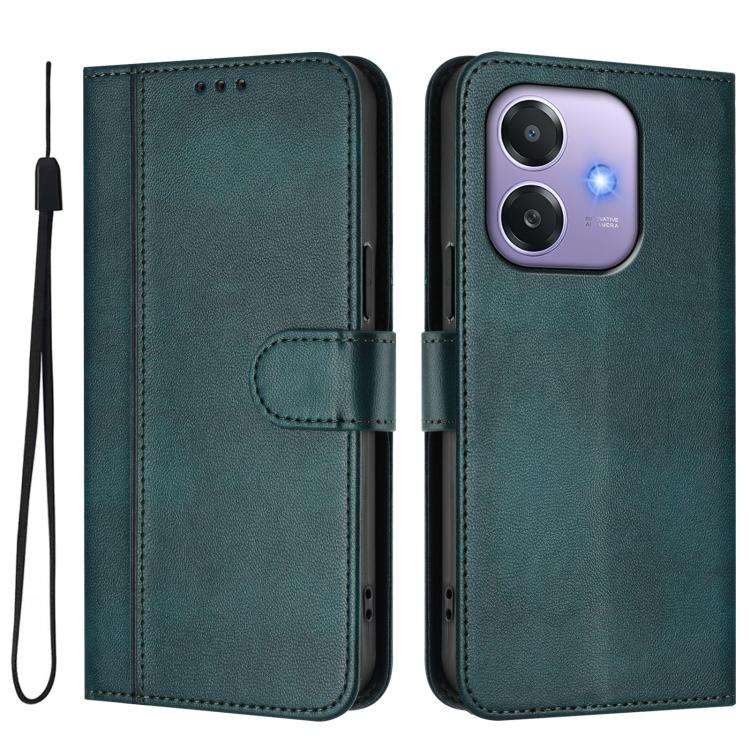 For OPPO A3x 5G / 4G India / A3 4G / 5G Line Splicing Buckle Retro Leather Phone Case
