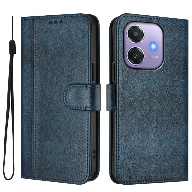 For OPPO A3x 5G / 4G India / A3 4G / 5G Line Splicing Buckle Retro Leather Phone Case
