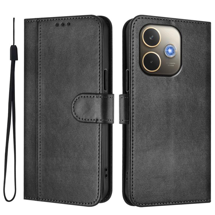 For OPPO A5 Pro 5G Global Line Splicing Buckle Retro Leather Phone Case