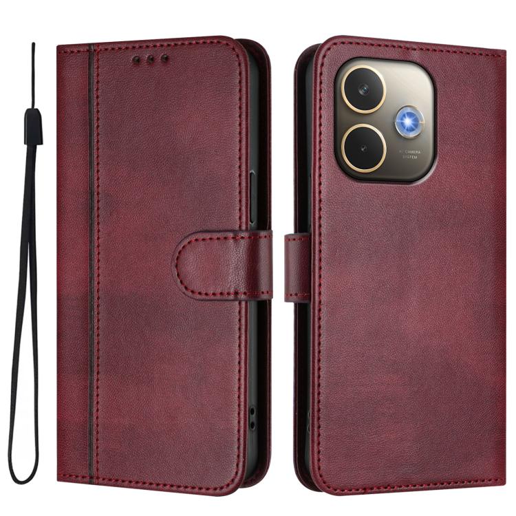 For OPPO A5 Pro 5G Global Line Splicing Buckle Retro Leather Phone Case