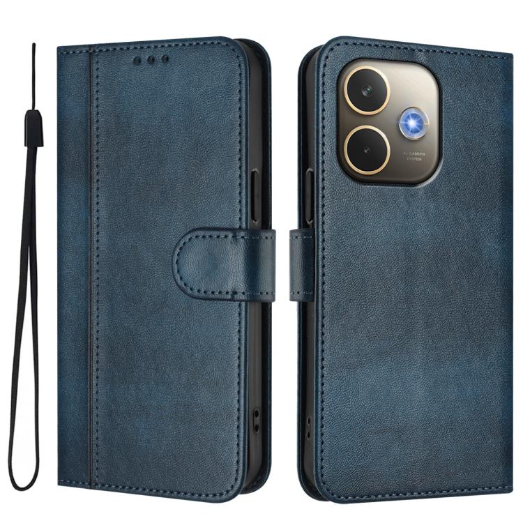For OPPO A5 Pro 5G Global Line Splicing Buckle Retro Leather Phone Case