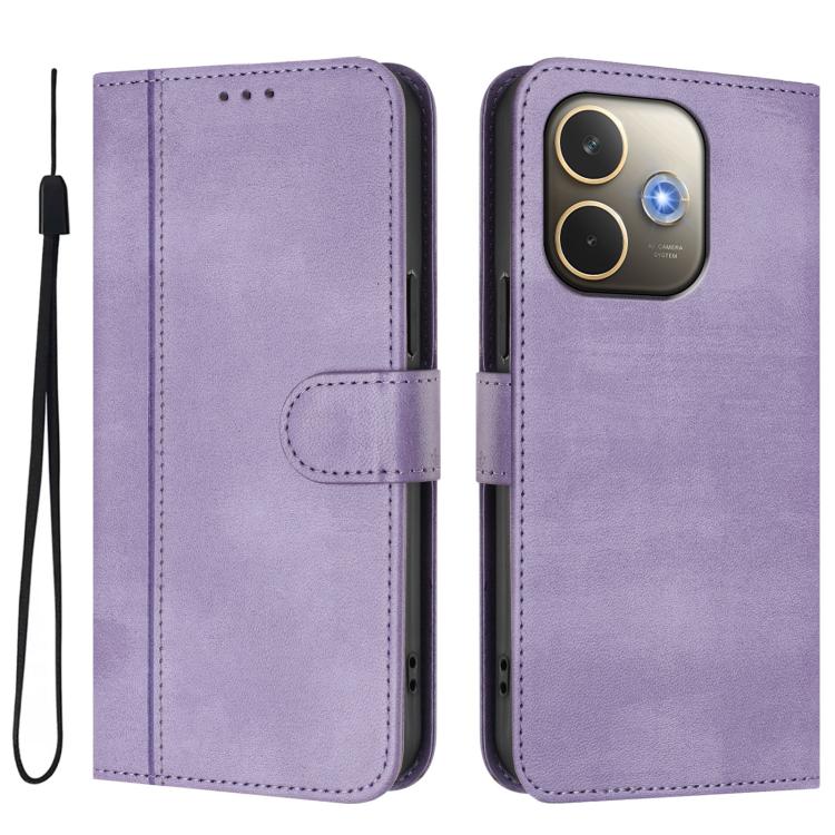 For OPPO A5 Pro 5G Global Line Splicing Buckle Retro Leather Phone Case