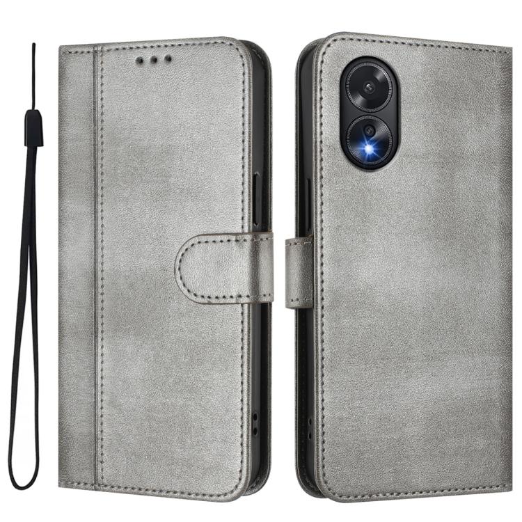 For OPPO A38 4G / A18 4G Global Line Splicing Buckle Retro Leather Phone Case