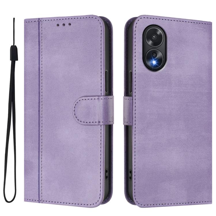 For OPPO A38 4G / A18 4G Global Line Splicing Buckle Retro Leather Phone Case