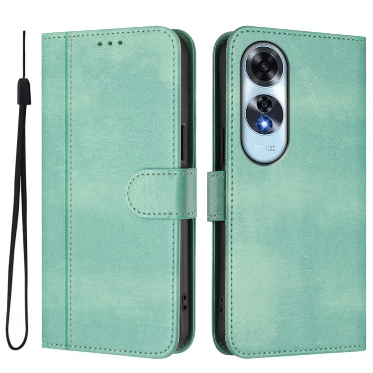 For OPPO A60 4G Global Line Splicing Buckle Retro Leather Phone Case