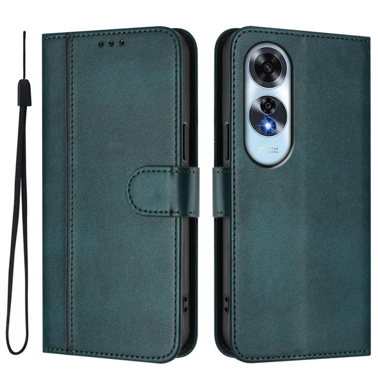 For OPPO A60 4G Global Line Splicing Buckle Retro Leather Phone Case