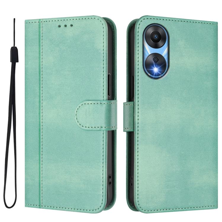 For OPPO A78 5G Global / A1x 5G Line Splicing Buckle Retro Leather Phone Case