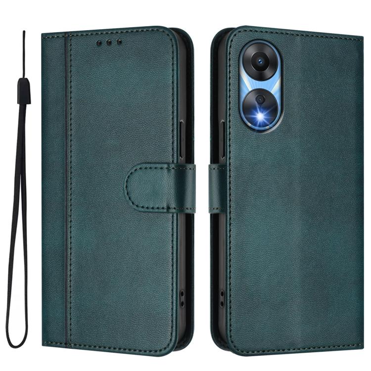 For OPPO A78 5G Global / A1x 5G Line Splicing Buckle Retro Leather Phone Case