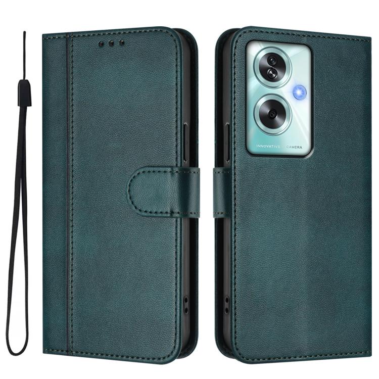 For OPPO A79 5G Global Line Splicing Buckle Retro Leather Phone Case