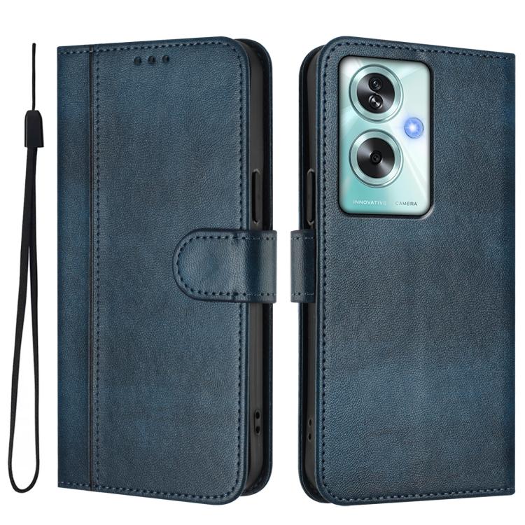 For OPPO A79 5G Global Line Splicing Buckle Retro Leather Phone Case