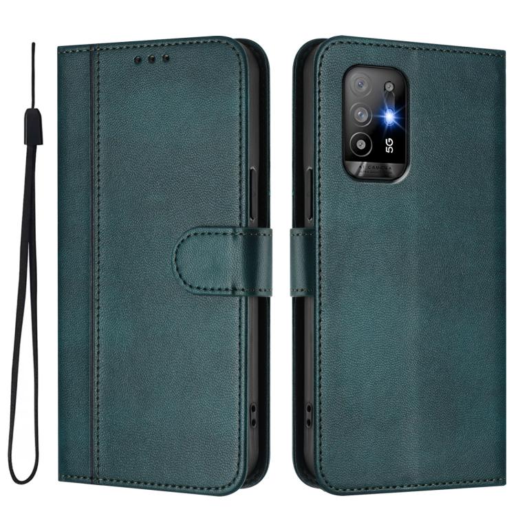 For OPPO A94 5G Global / Reno5 Z Line Splicing Buckle Retro Leather Phone Case
