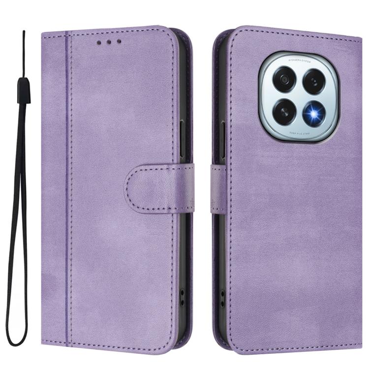 For OPPO F29 5G Global Line Splicing Buckle Retro Leather Phone Case