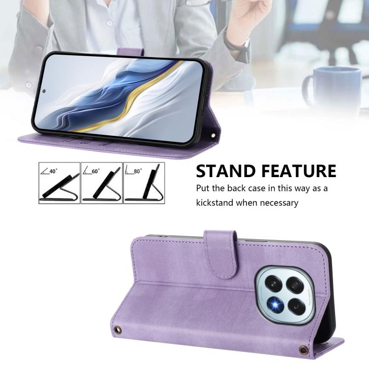 For OPPO F29 5G Global Line Splicing Buckle Retro Leather Phone Case