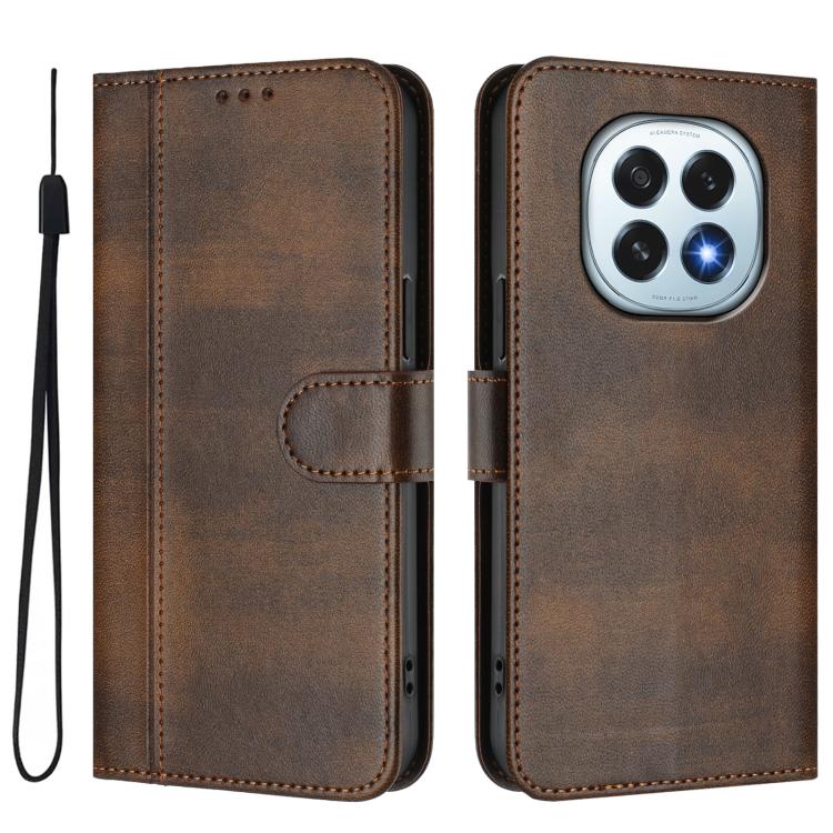 For OPPO F29 5G Global Line Splicing Buckle Retro Leather Phone Case
