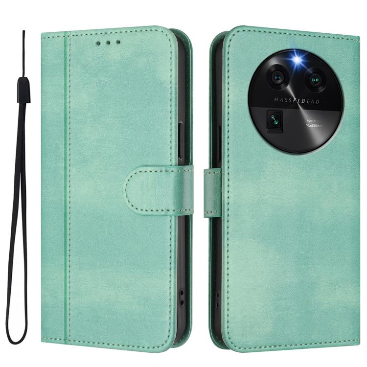 For OPPO Find X6 5G Line Splicing Buckle Retro Leather Phone Case