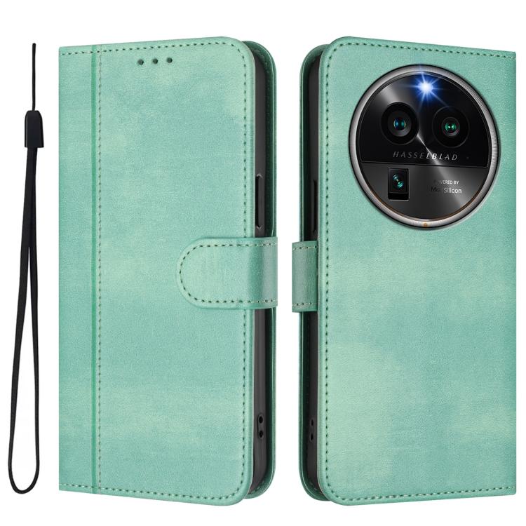 For OPPO Find X6 Pro 5G Line Splicing Buckle Retro Leather Phone Case