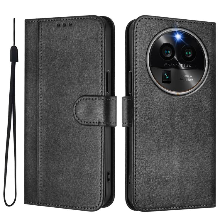For OPPO Find X6 Pro 5G Line Splicing Buckle Retro Leather Phone Case