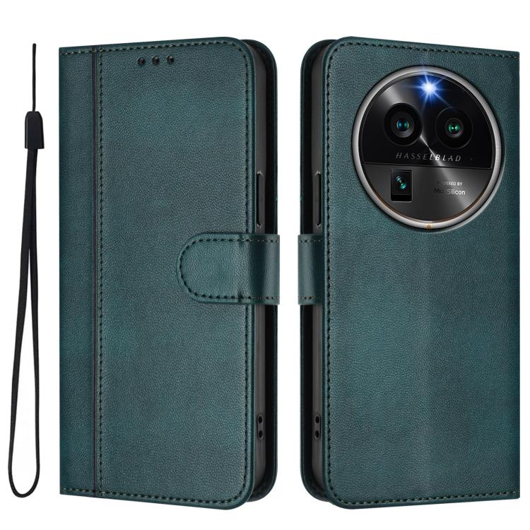 For OPPO Find X6 Pro 5G Line Splicing Buckle Retro Leather Phone Case