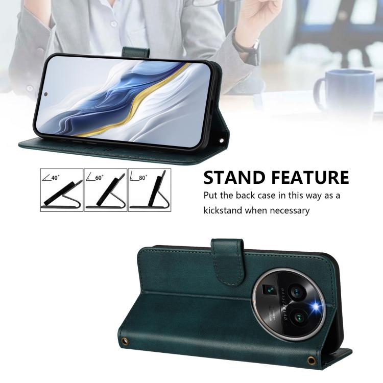For OPPO Find X6 Pro 5G Line Splicing Buckle Retro Leather Phone Case
