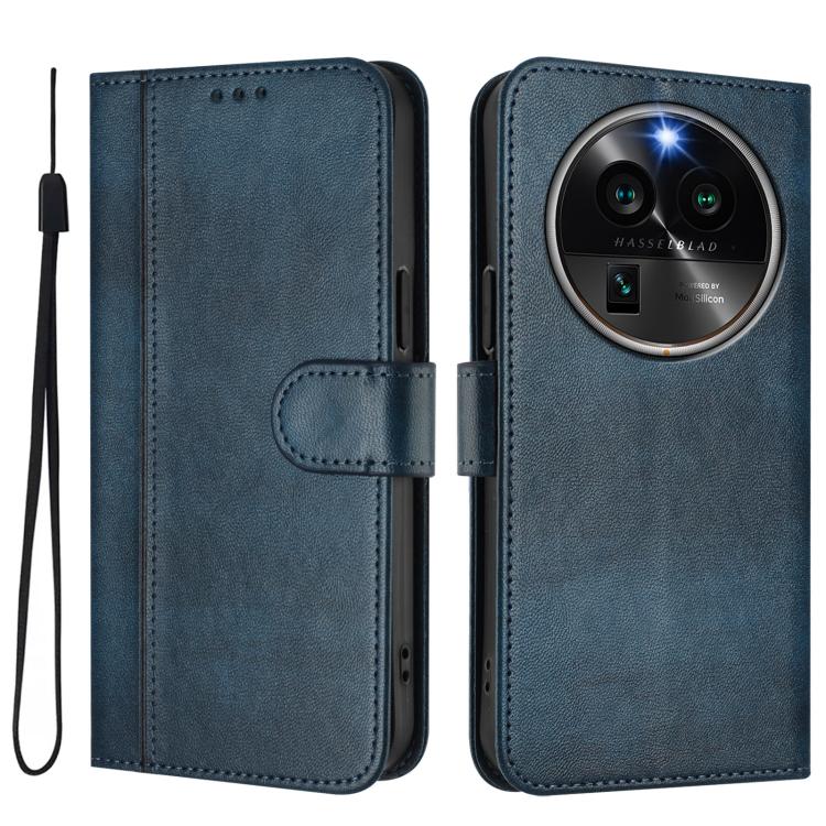For OPPO Find X6 Pro 5G Line Splicing Buckle Retro Leather Phone Case