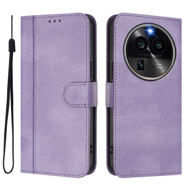 For OPPO Find X6 Pro 5G Line Splicing Buckle Retro Leather Phone Case