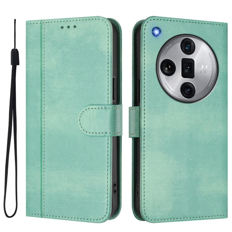 For OPPO Find X7 Ultra Line Splicing Buckle Retro Leather Phone Case