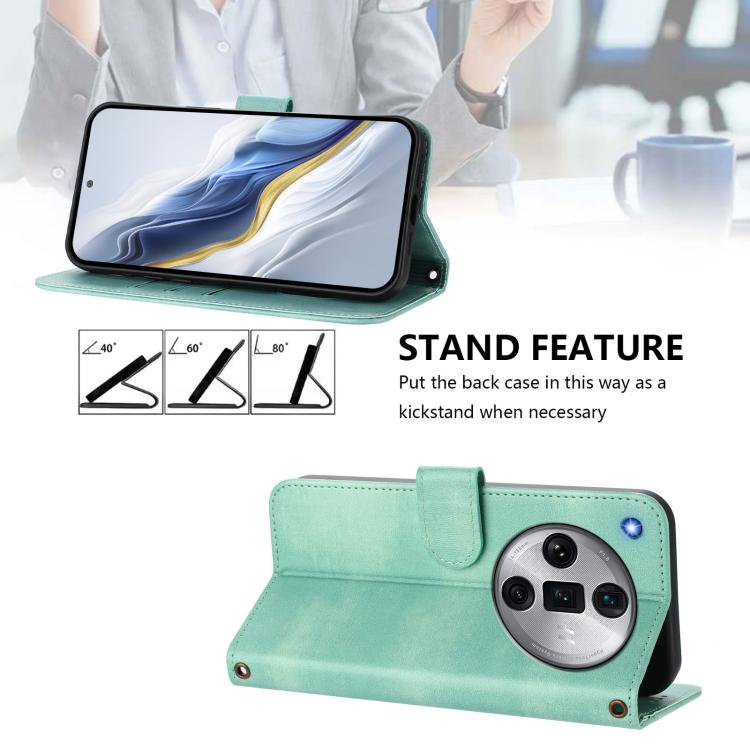 For OPPO Find X7 Ultra Line Splicing Buckle Retro Leather Phone Case