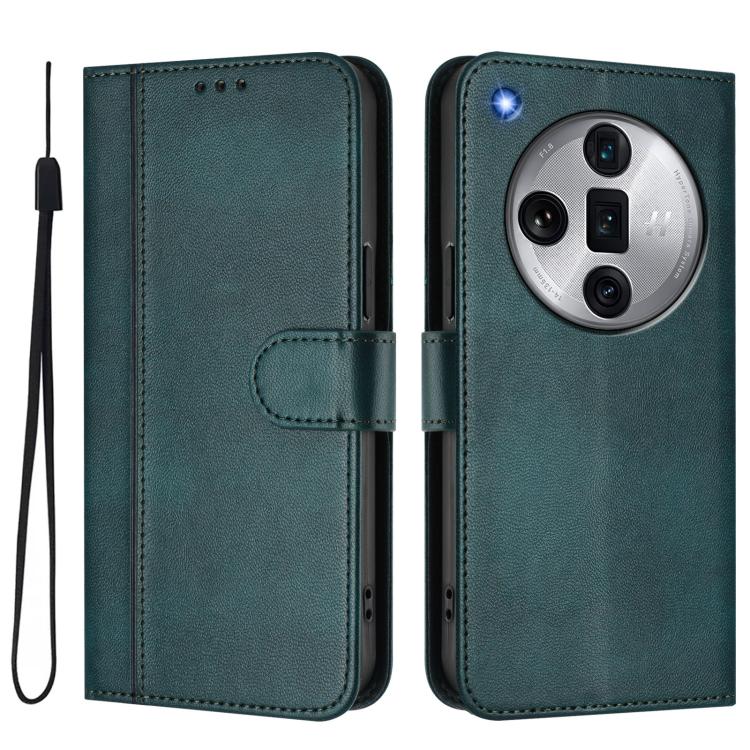 For OPPO Find X7 Ultra Line Splicing Buckle Retro Leather Phone Case