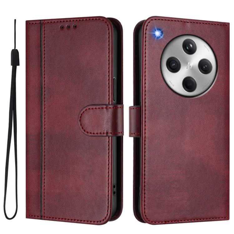 For OPPO Find X8 5G Line Splicing Buckle Retro Leather Phone Case