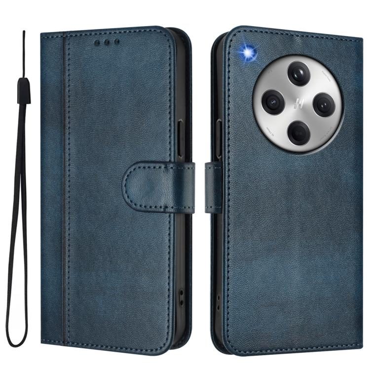 For OPPO Find X8 5G Line Splicing Buckle Retro Leather Phone Case