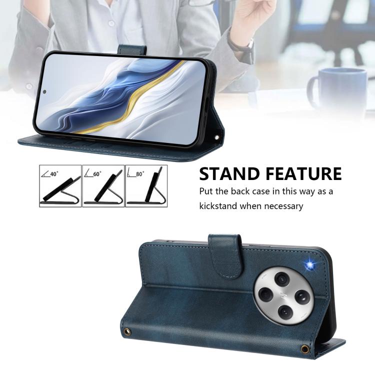 For OPPO Find X8 5G Line Splicing Buckle Retro Leather Phone Case