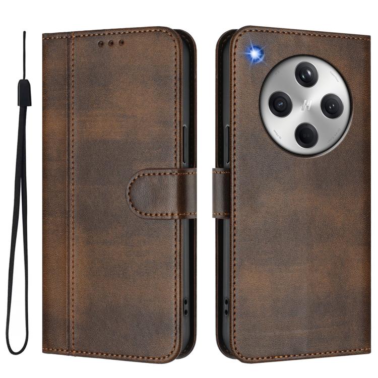 For OPPO Find X8 5G Line Splicing Buckle Retro Leather Phone Case