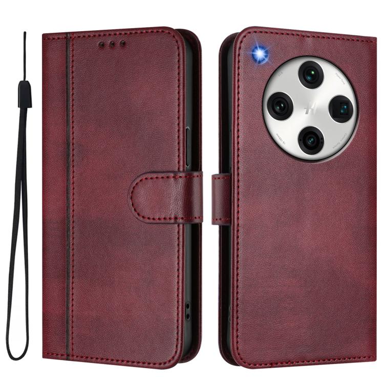 For OPPO Find X8 Pro 5G Line Splicing Buckle Retro Leather Phone Case
