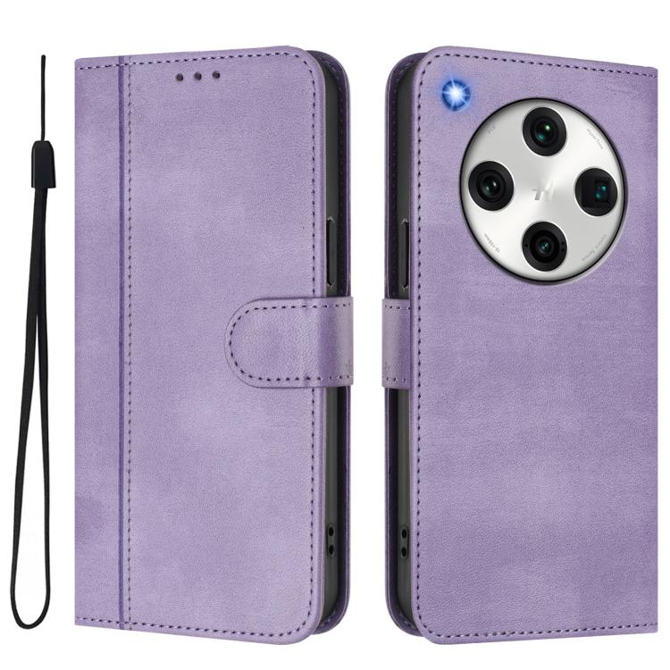 For OPPO Find X8 Pro 5G Line Splicing Buckle Retro Leather Phone Case
