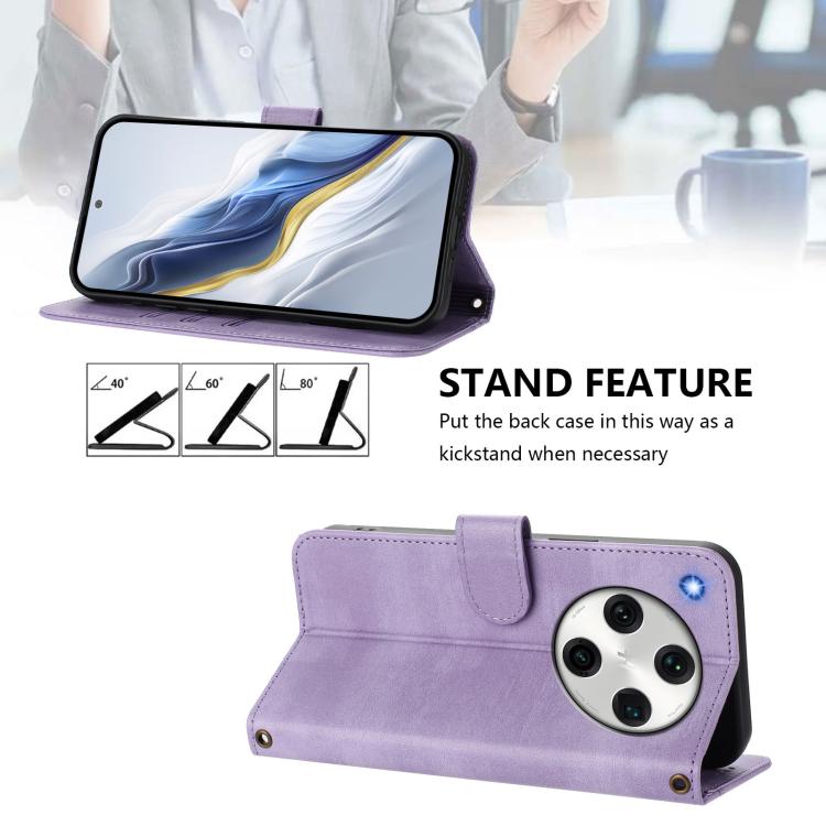 For OPPO Find X8 Pro 5G Line Splicing Buckle Retro Leather Phone Case