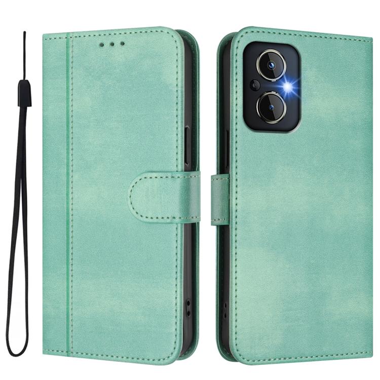 For OPPO Reno8 4G / Reno7 4G Global Line Splicing Buckle Retro Leather Phone Case