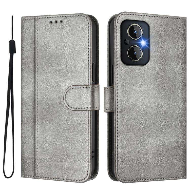 For OPPO Reno8 4G / Reno7 4G Global Line Splicing Buckle Retro Leather Phone Case