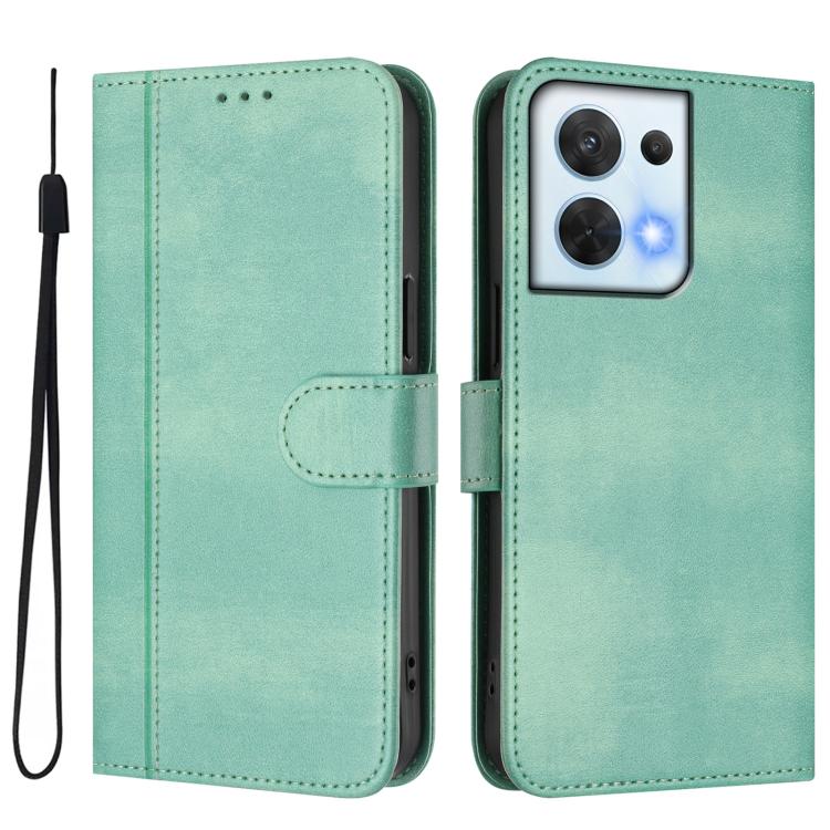 For OPPO Reno8 5G Line Splicing Buckle Retro Leather Phone Case