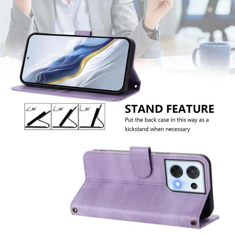 For OPPO Reno8 5G Line Splicing Buckle Retro Leather Phone Case