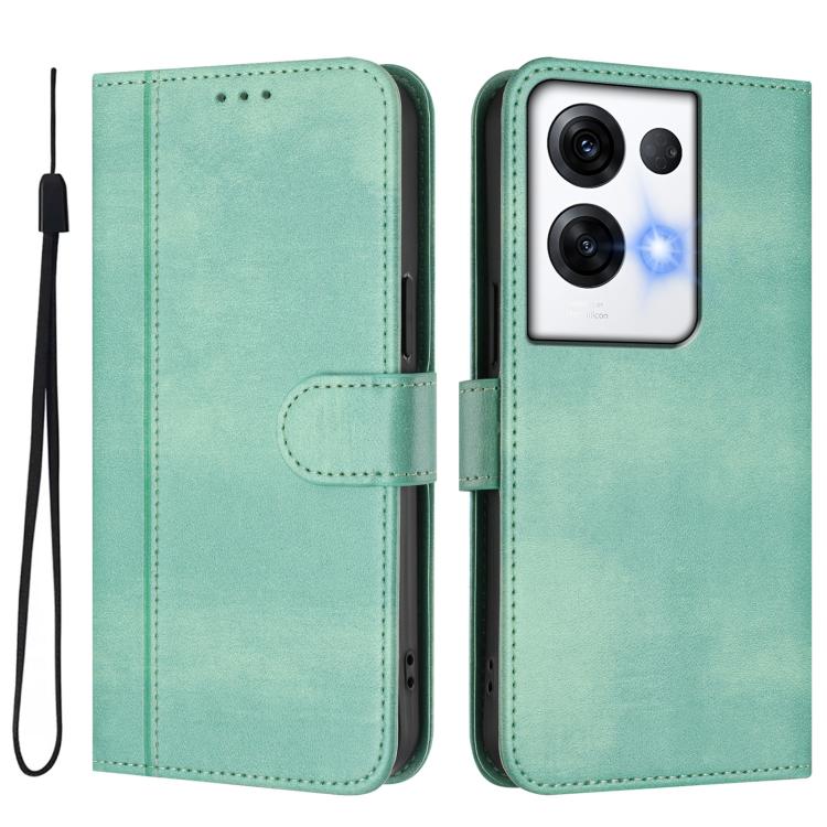 For OPPO Reno8 Pro 5G Global Line Splicing Buckle Retro Leather Phone Case