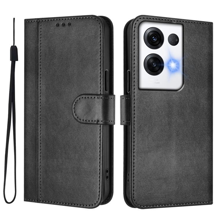 For OPPO Reno8 Pro 5G Global Line Splicing Buckle Retro Leather Phone Case