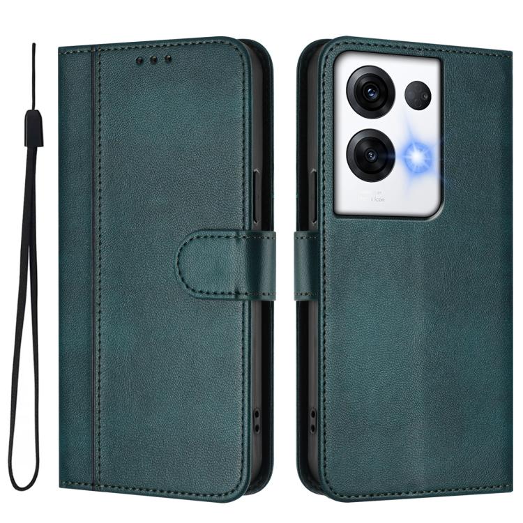 For OPPO Reno8 Pro 5G Global Line Splicing Buckle Retro Leather Phone Case